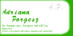 adriana porgesz business card